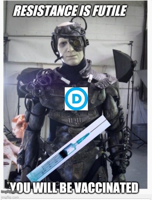 Dem Psychos have become the Borg | image tagged in star trek the next generation,democratic party,dumbasses | made w/ Imgflip meme maker