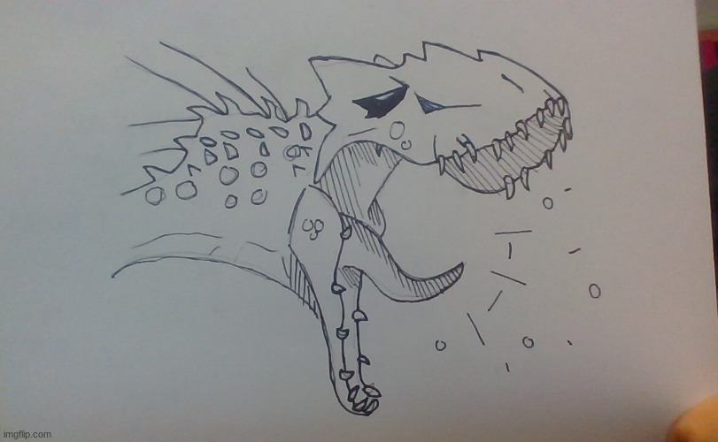imma post at least one drawing a day now Indominus rex roar | image tagged in dinosaurs,jurassic world | made w/ Imgflip meme maker