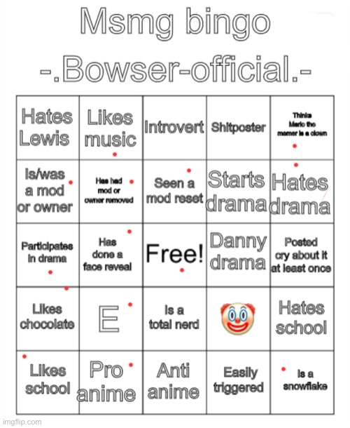 Msmg bingo, some opinions on here are probably controversial so dont attack me | image tagged in msmg bingo - bowser-official - version,bingo | made w/ Imgflip meme maker