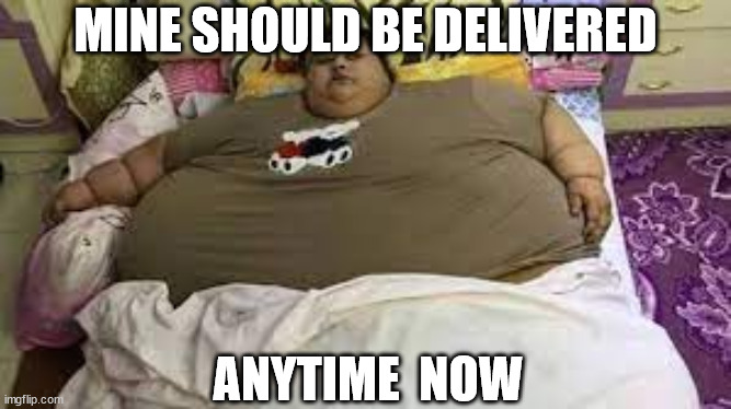 MINE SHOULD BE DELIVERED ANYTIME  NOW | made w/ Imgflip meme maker