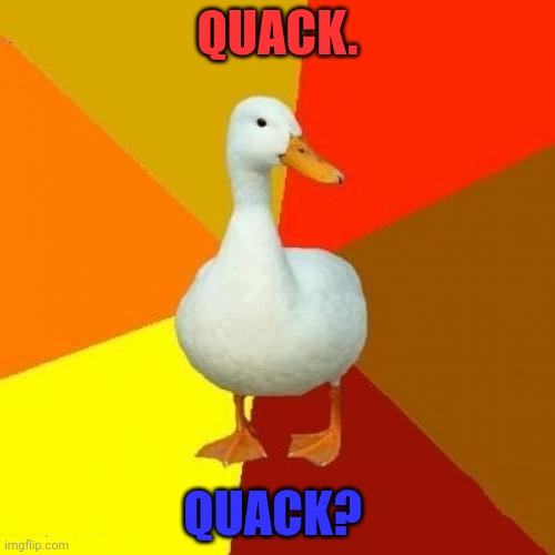 Tech Impaired Duck Meme | QUACK. QUACK? | image tagged in memes,tech impaired duck | made w/ Imgflip meme maker