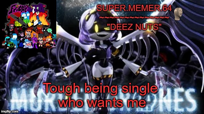 Super.memer.64 | Tough being single 
who wants me | image tagged in super memer 64 | made w/ Imgflip meme maker
