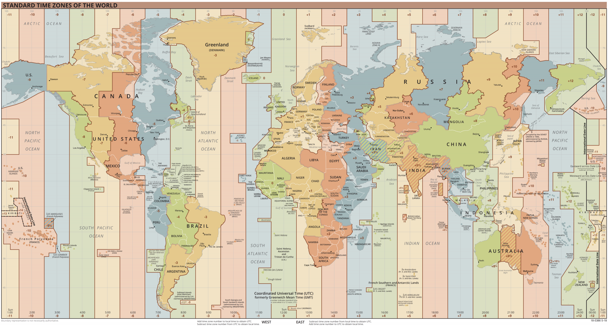 World Map of Timezones Blank Meme Template
