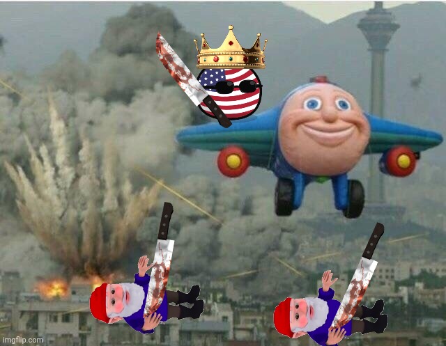 USA vs Gnomes | image tagged in jay jay the plane | made w/ Imgflip meme maker
