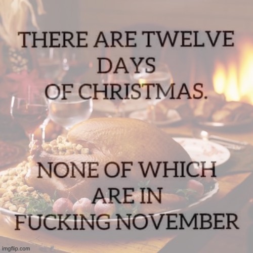 Shots fired | image tagged in 12 days of christmas thanksgiving | made w/ Imgflip meme maker