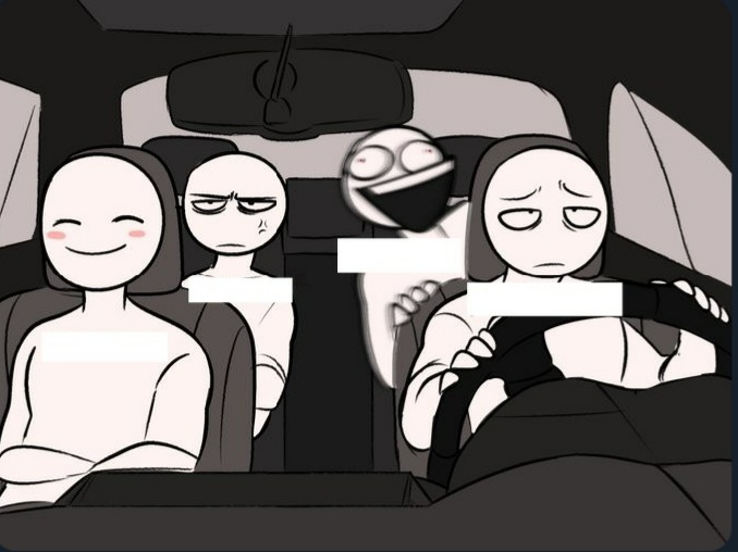 High Quality Four men in a car Blank Meme Template