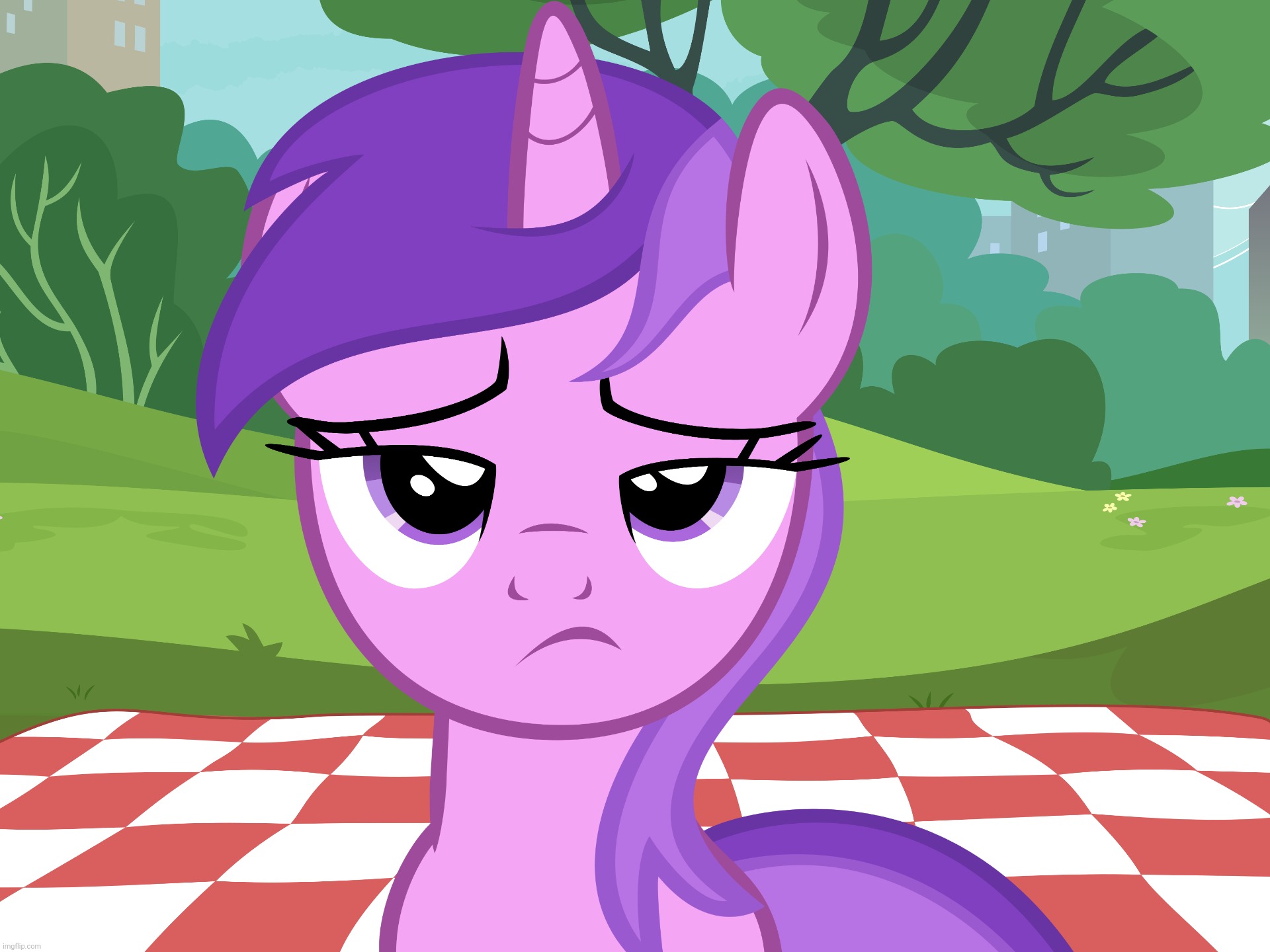 Unimpressed Amethyst Star (MLP) | image tagged in unimpressed amethyst star mlp,that face you make when,my little pony friendship is magic,unamused,amethyst star | made w/ Imgflip meme maker