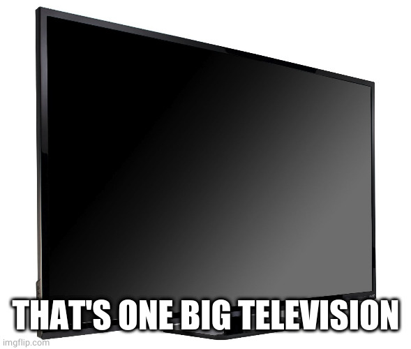 Television TV | THAT'S ONE BIG TELEVISION | image tagged in television tv | made w/ Imgflip meme maker