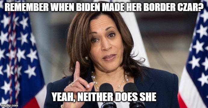 Kamala Harris | REMEMBER WHEN BIDEN MADE HER BORDER CZAR? YEAH, NEITHER DOES SHE | image tagged in kamala harris,joe biden,border wall,illegal immigrants,build the wall,memes | made w/ Imgflip meme maker