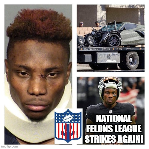 NFL!! National Felons League Strikes again!! | NATIONAL FELONS LEAGUE STRIKES AGAIN! | image tagged in nfl | made w/ Imgflip meme maker