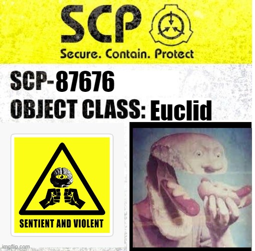 SCP Sign Generator | Euclid; 87676 | image tagged in scp sign generator | made w/ Imgflip meme maker