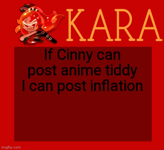 j | If Cinny can post anime tiddy I can post inflation | image tagged in j | made w/ Imgflip meme maker