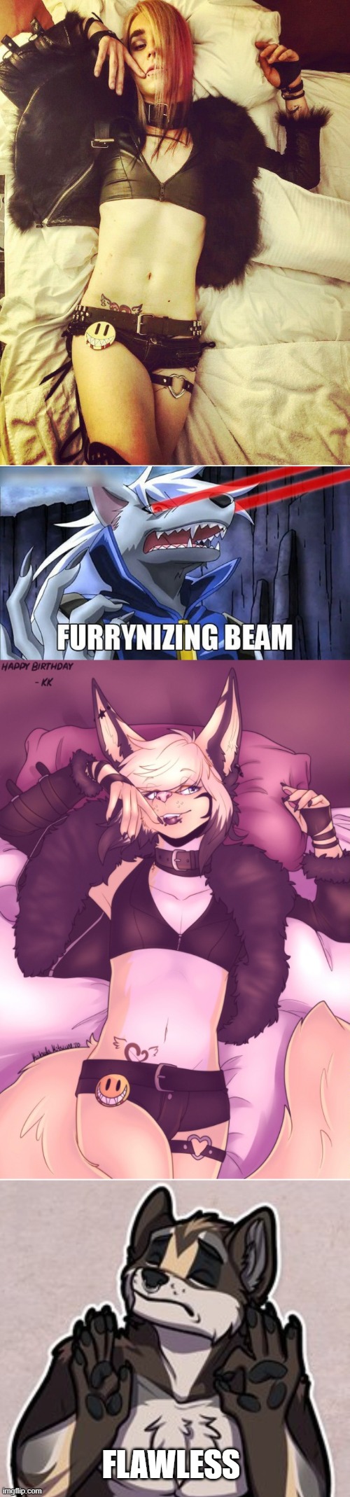 ❁Flawless❁ | FLAWLESS | image tagged in furrynizing beam,furry,memes,when x just right,artwork | made w/ Imgflip meme maker