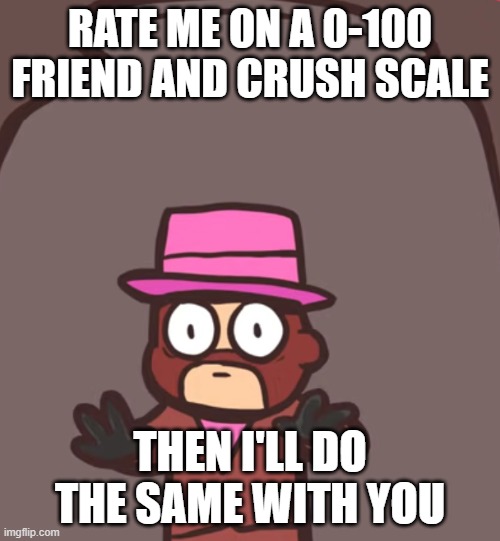 Spy in a jar | RATE ME ON A 0-100 FRIEND AND CRUSH SCALE; THEN I'LL DO THE SAME WITH YOU | image tagged in spy in a jar | made w/ Imgflip meme maker