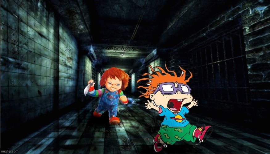 chucky vs chuckie | image tagged in chucky vs chuckie,chucky,childs play,rugrats,chucky finster,mashup | made w/ Imgflip meme maker