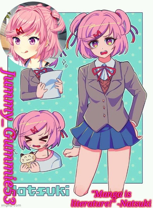 Jummy's Natsuki temp Blank Meme Template