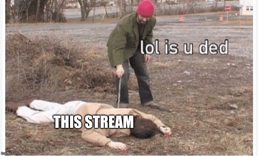 Lol is u ded | THIS STREAM | image tagged in lol is u ded | made w/ Imgflip meme maker