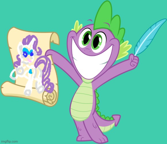 Spike's art project... | image tagged in wait thats illegal,spike,artist,rarity,my little pony | made w/ Imgflip meme maker