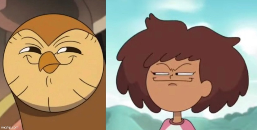 you can’t tell me this isn’t an Owl House reference | image tagged in the owl house,amphibia,cartoon,they're the same picture,spot the difference | made w/ Imgflip meme maker