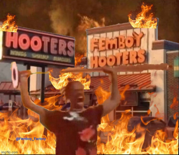 Femboy Hooters is attacked by a terrorist | image tagged in femboy,memes | made w/ Imgflip meme maker