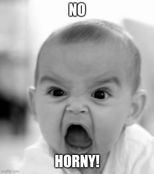 Angry Baby Meme | NO HORNY! | image tagged in memes,angry baby | made w/ Imgflip meme maker