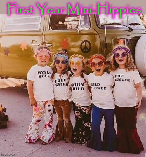 Mini-Hippies | First Year Mini-Hippies | image tagged in first class flirting | made w/ Imgflip meme maker