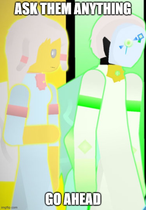 Emily and Lucky | ASK THEM ANYTHING; GO AHEAD | image tagged in emily and lucky | made w/ Imgflip meme maker