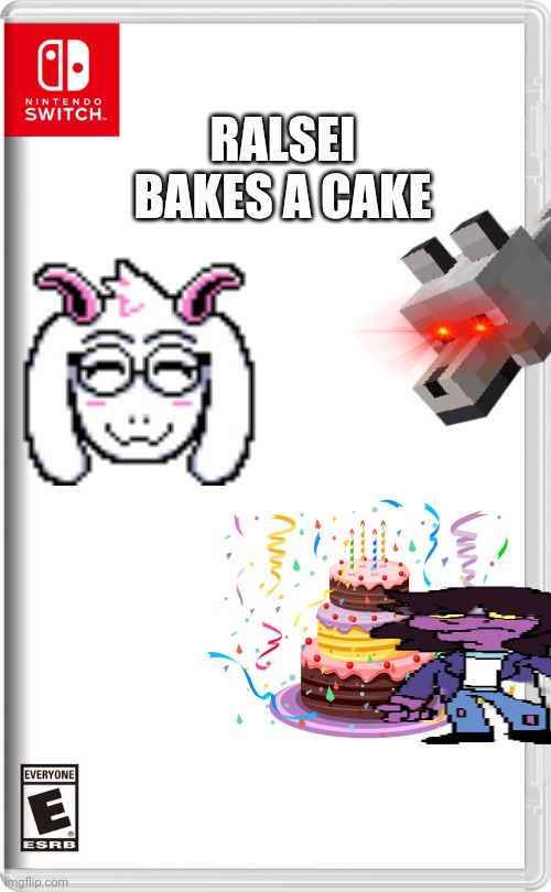 Nintendo Switch | RALSEI BAKES A CAKE | image tagged in nintendo switch | made w/ Imgflip meme maker