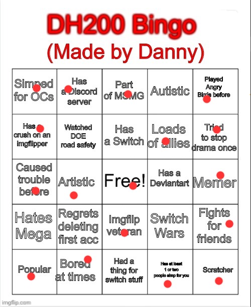 Doing this cuz I got nothing to do lol | image tagged in dh200 bingo | made w/ Imgflip meme maker