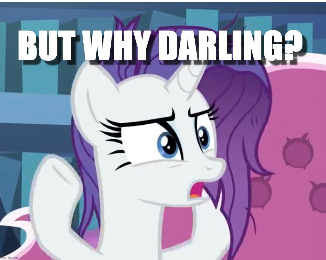 image tagged in but why,rarity,my little pony friendship is magic,memes | made w/ Imgflip meme maker