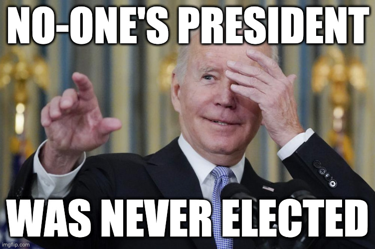 NO-ONE'S PRESIDENT | NO-ONE'S PRESIDENT; WAS NEVER ELECTED | made w/ Imgflip meme maker