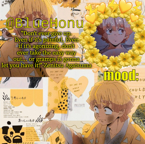 bluehonu's zenitsu temp Blank Meme Template