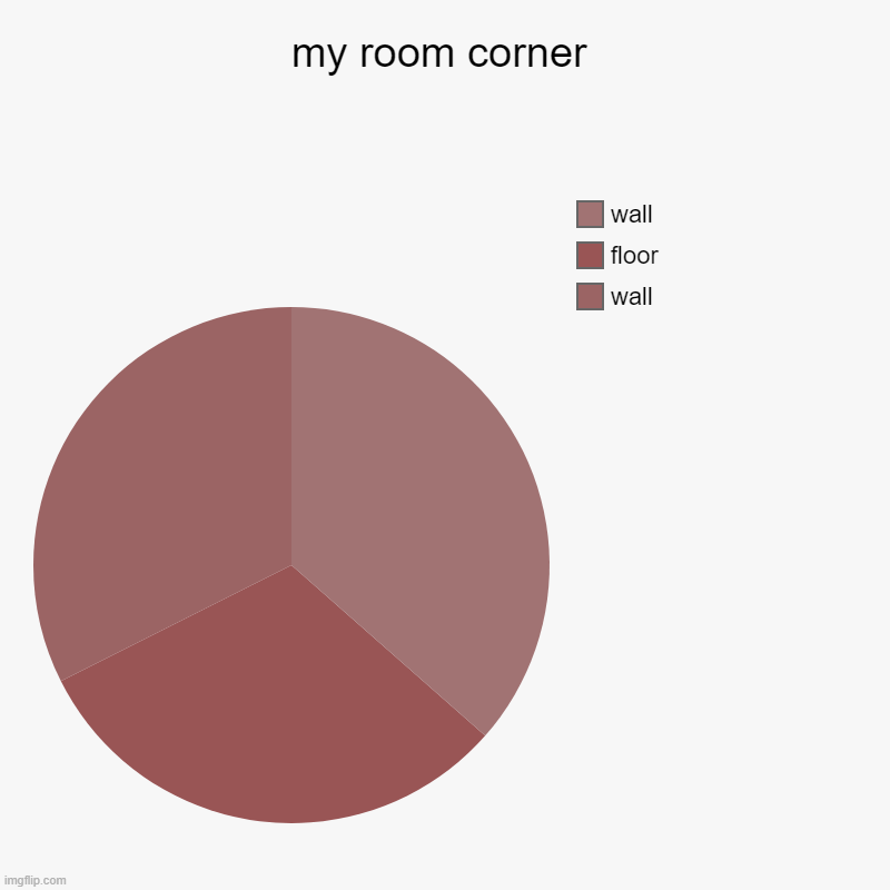 my room corner | wall, floor, wall | image tagged in charts,pie charts | made w/ Imgflip chart maker