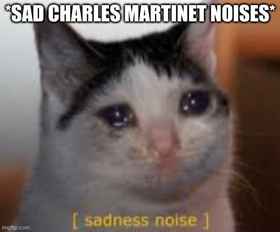 Sadness noises | *SAD CHARLES MARTINET NOISES* | image tagged in sadness noises | made w/ Imgflip meme maker