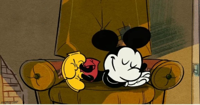 Mickey sleeping | image tagged in mickey sleeping | made w/ Imgflip meme maker