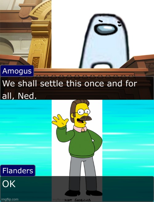 Amogus vs Ned Flanders: The Anime | made w/ Imgflip meme maker