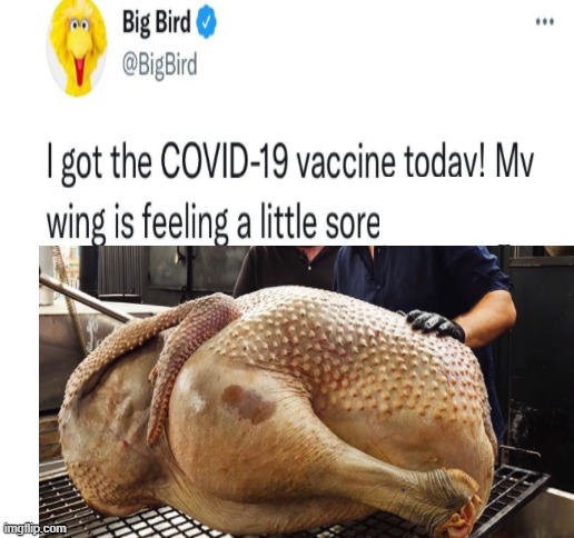 At least it wasn't Grover. | image tagged in covid vaccine | made w/ Imgflip meme maker