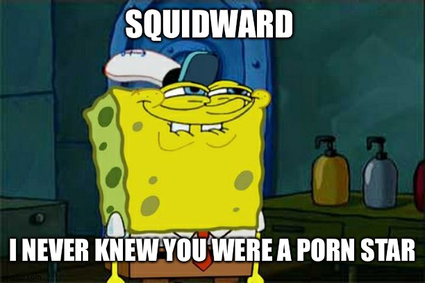 Don't You Squidward Meme | SQUIDWARD I NEVER KNEW YOU WERE A PORN STAR | image tagged in memes,don't you squidward | made w/ Imgflip meme maker