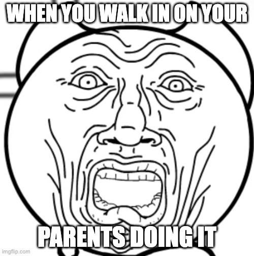 WHEN YOU WALK IN ON YOUR; PARENTS DOING IT | image tagged in funny memes | made w/ Imgflip meme maker