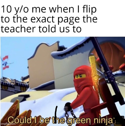 image tagged in memes,ninja,could i be the green ninja | made w/ Imgflip meme maker