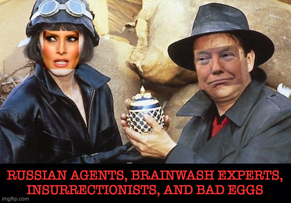 Wanted for fraud, espionage, genocide, and other high crimes. | RUSSIAN AGENTS, BRAINWASH EXPERTS,
INSURRECTIONISTS, AND BAD EGGS | image tagged in memes,boris and natasha,bad eggs,spies | made w/ Imgflip meme maker