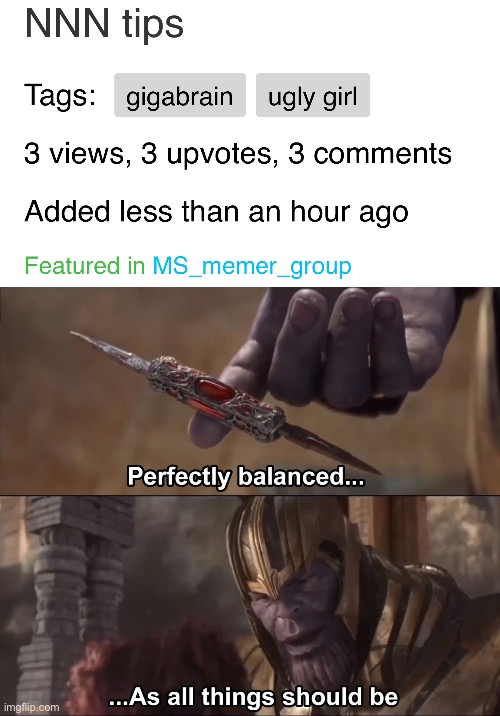lol | image tagged in thanos perfectly balanced as all things should be | made w/ Imgflip meme maker