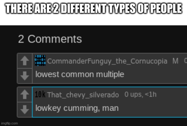 THERE ARE 2 DIFFERENT TYPES OF PEOPLE | made w/ Imgflip meme maker