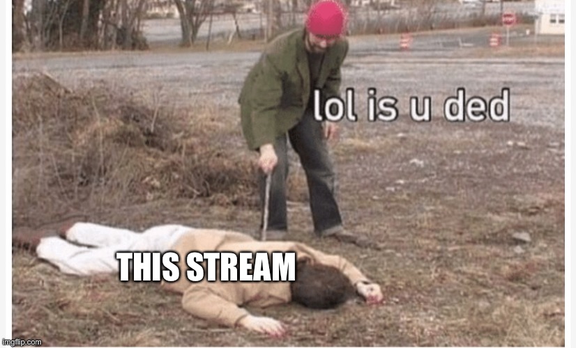 Lol is u ded | THIS STREAM | image tagged in lol is u ded | made w/ Imgflip meme maker