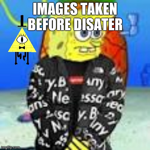 Spongebob Drip | IMAGES TAKEN BEFORE DISATER | image tagged in spongebob drip | made w/ Imgflip meme maker