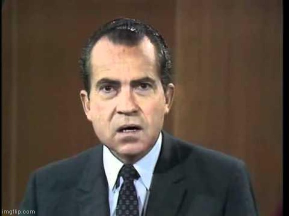 Richard Nixon - Laugh In | image tagged in richard nixon - laugh in | made w/ Imgflip meme maker