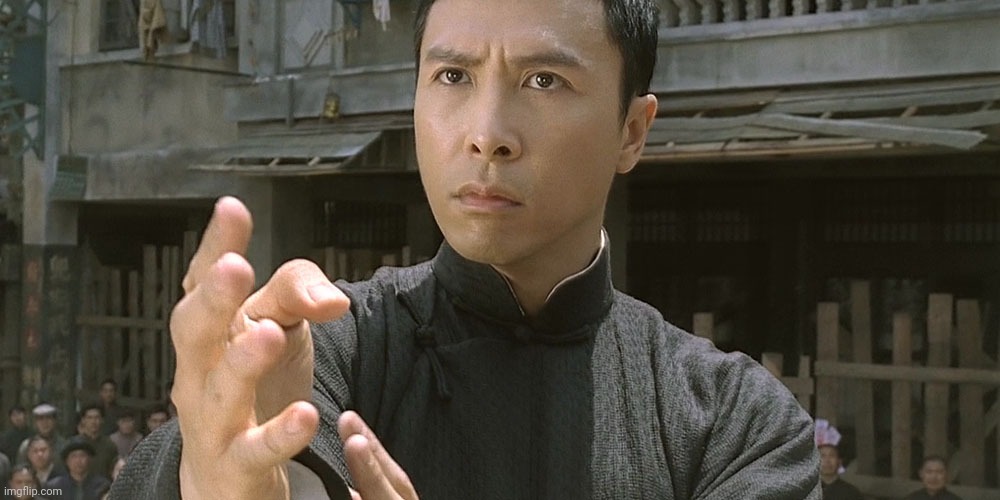 e | image tagged in wing chun ip man | made w/ Imgflip meme maker
