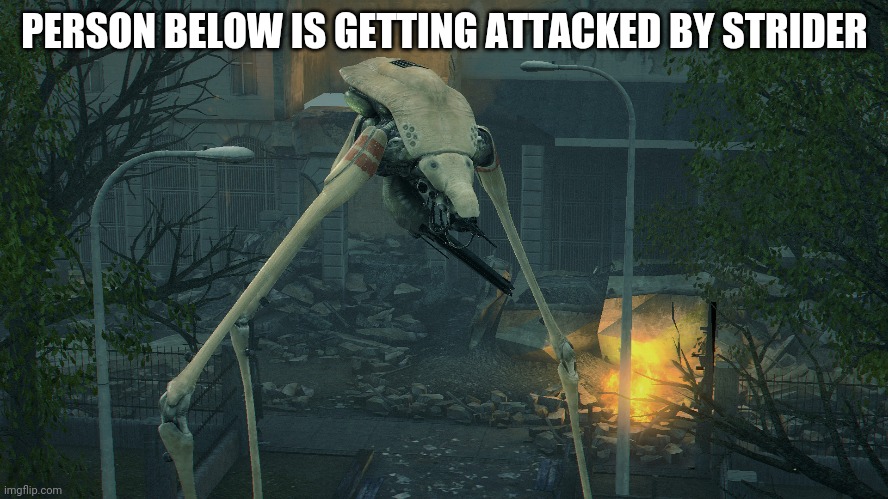 PERSON BELOW IS GETTING ATTACKED BY STRIDER | made w/ Imgflip meme maker