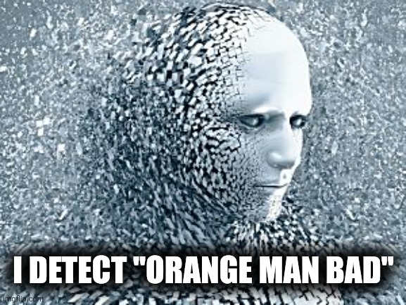 Robot | I DETECT "ORANGE MAN BAD" | image tagged in robot | made w/ Imgflip meme maker