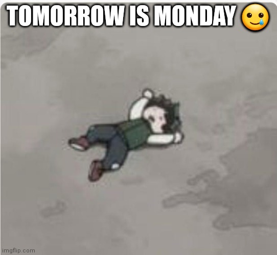 6t6rududrudrursrusrusrksrjseisrus | TOMORROW IS MONDAY 🥲 | made w/ Imgflip meme maker